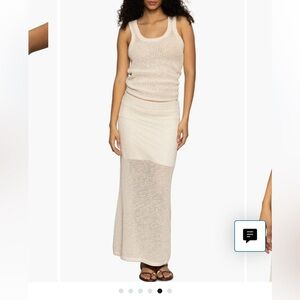 Sanctuary (Nordstroms ) cream knit tank and skirt set size small, like new